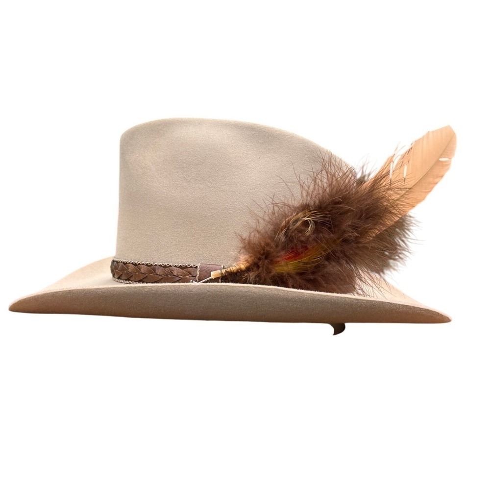 Stetson Billy Kidd Silverbelly Fur Felt Cowboy Hat 7 3/8 Western Ranch Vintage